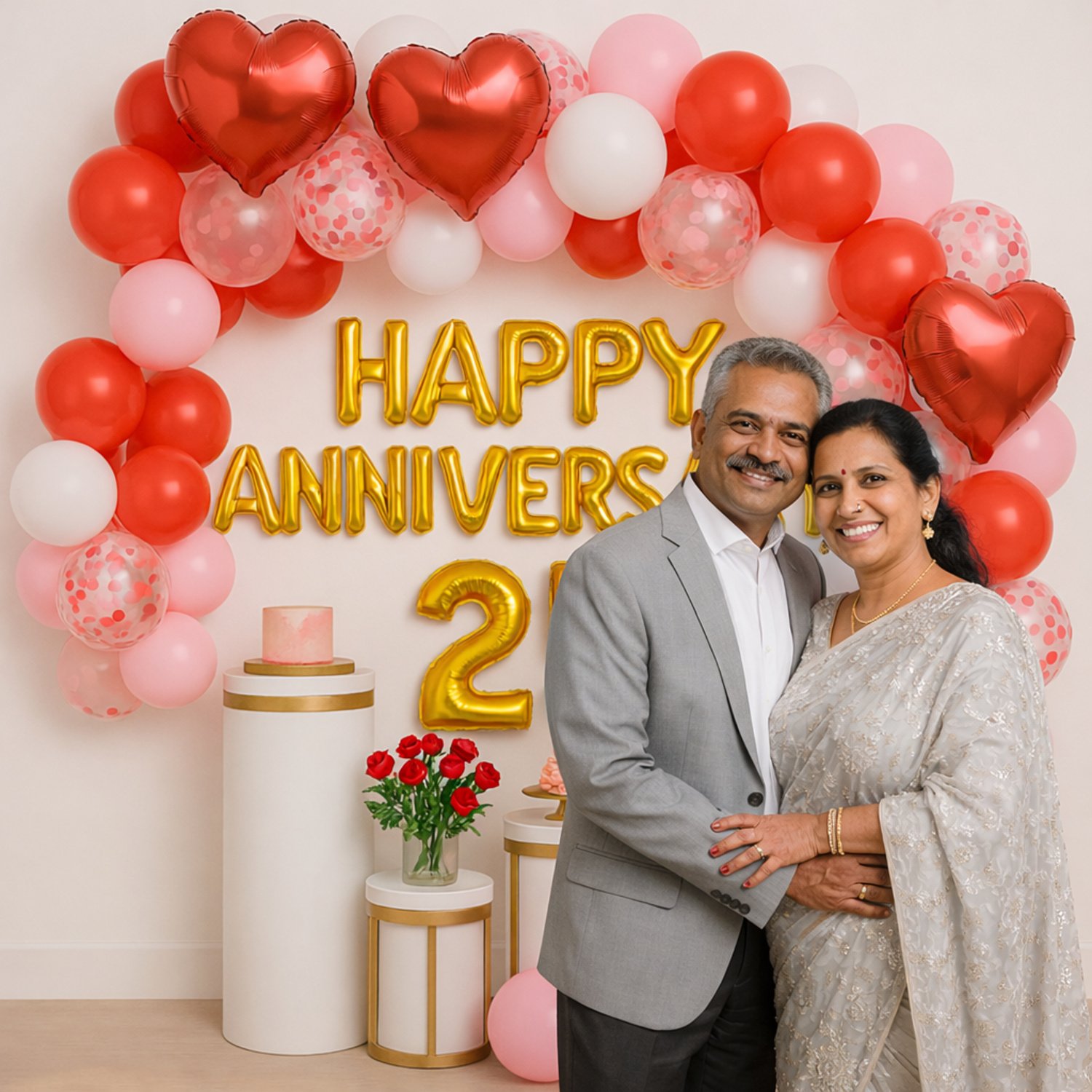 Cupid Blush Anniversary Balloon Decoration