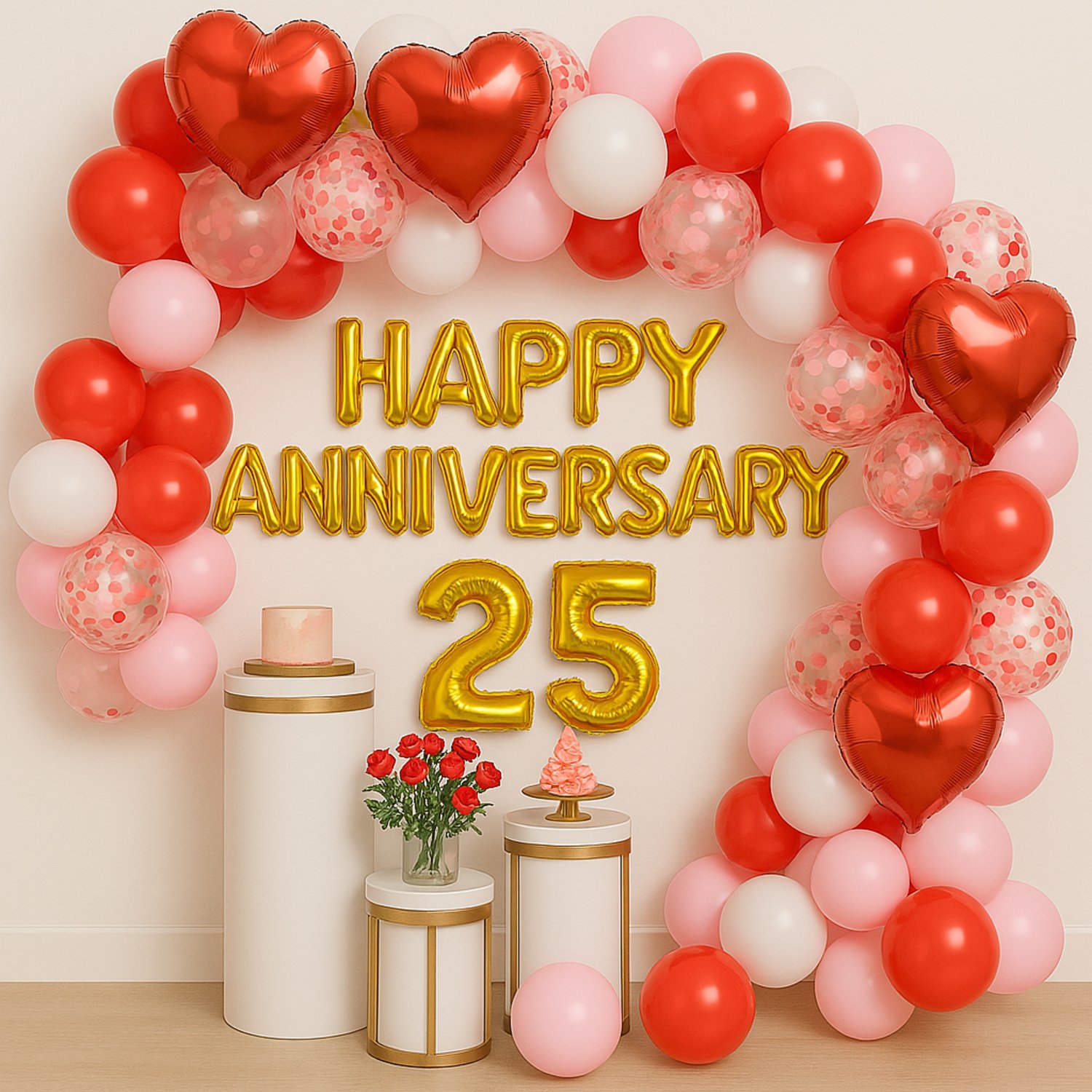 Cupid Blush Anniversary Balloon Decoration Hover