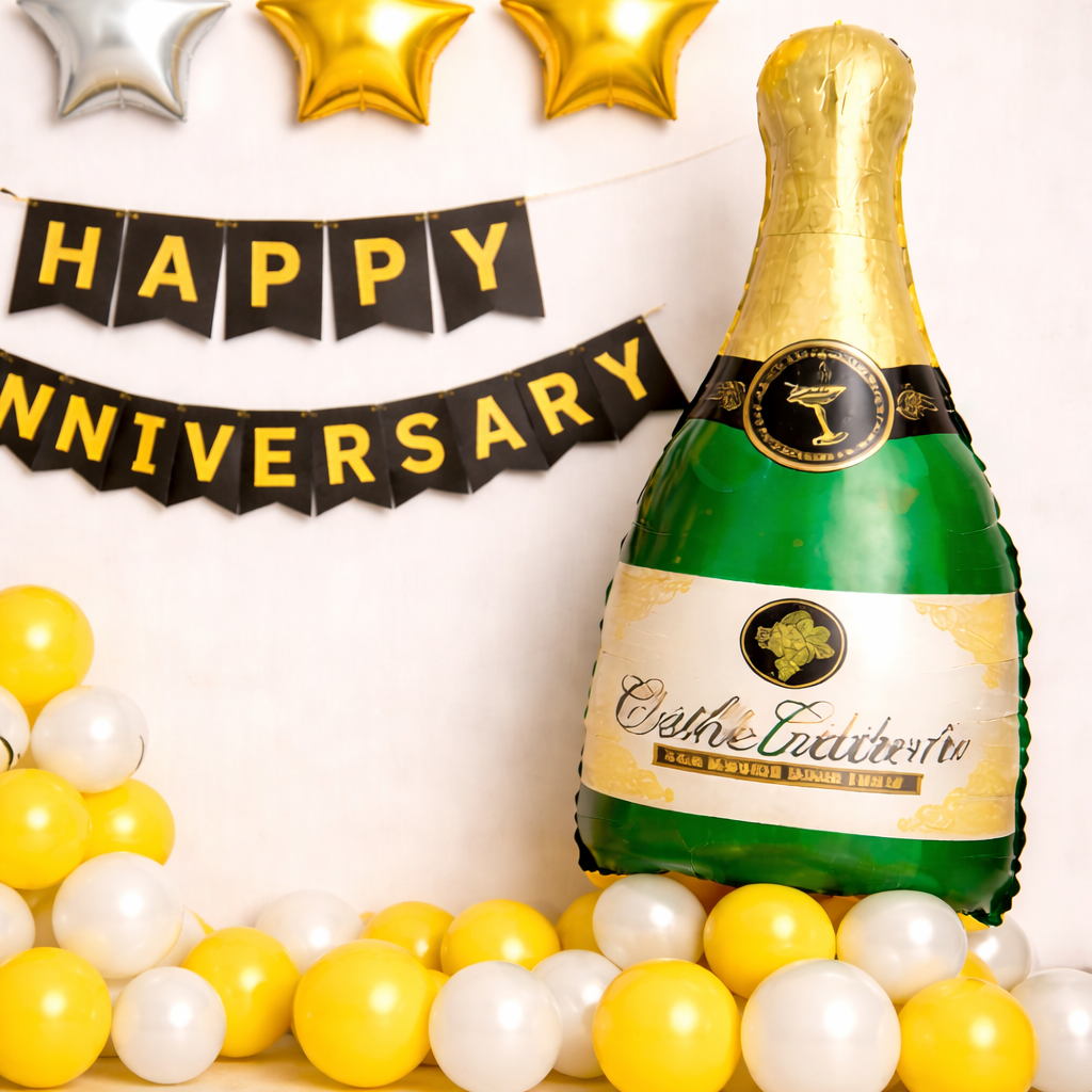 Golden Celebration Anniversary Balloon Decoration Hover