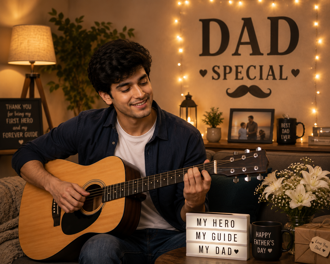 Guitarist Video Call Surprise for Dad