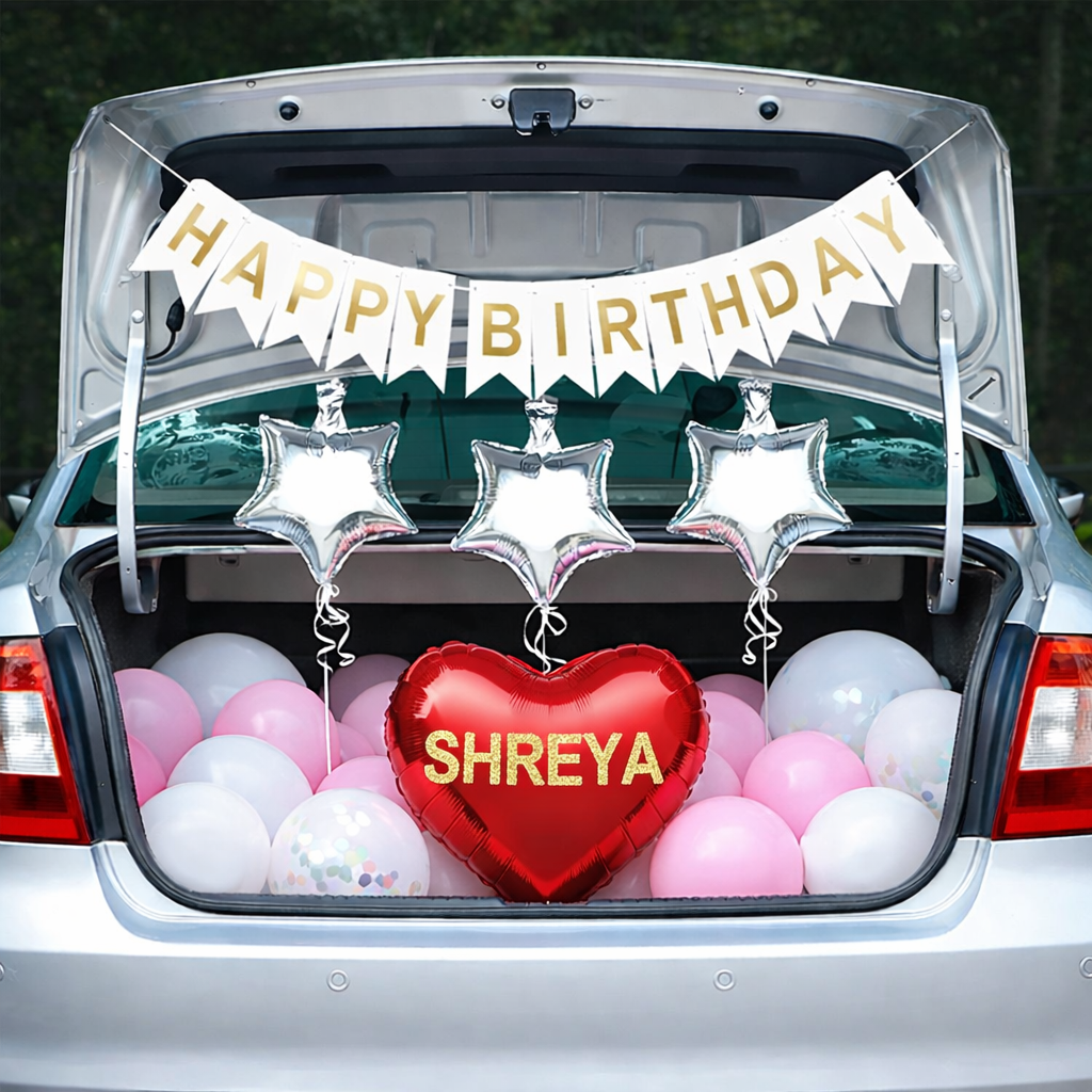 Personalised Car Boot Birthday Surprise Decoration