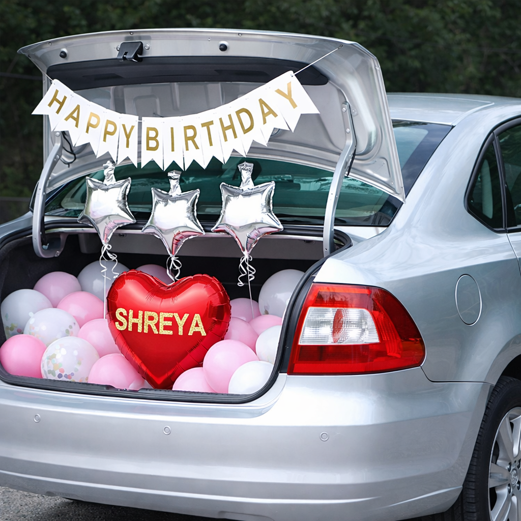 Personalised Car Boot Birthday Surprise Decoration Hover