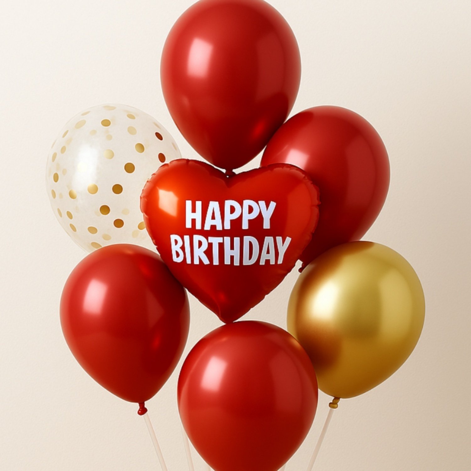 Red Heart Birthday Balloon Bouquet Hover