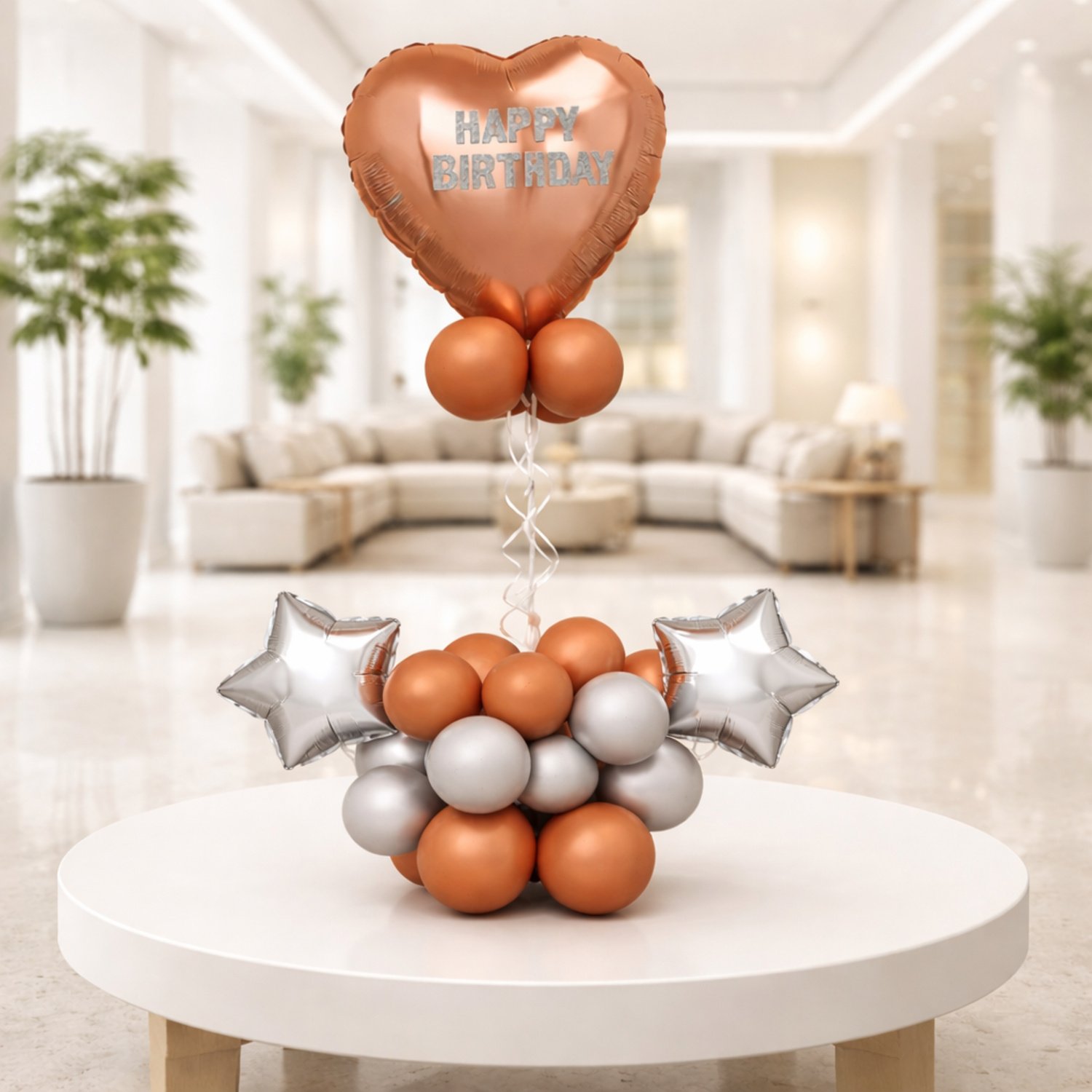 Rose Gold Heart Balloon Bouquet
