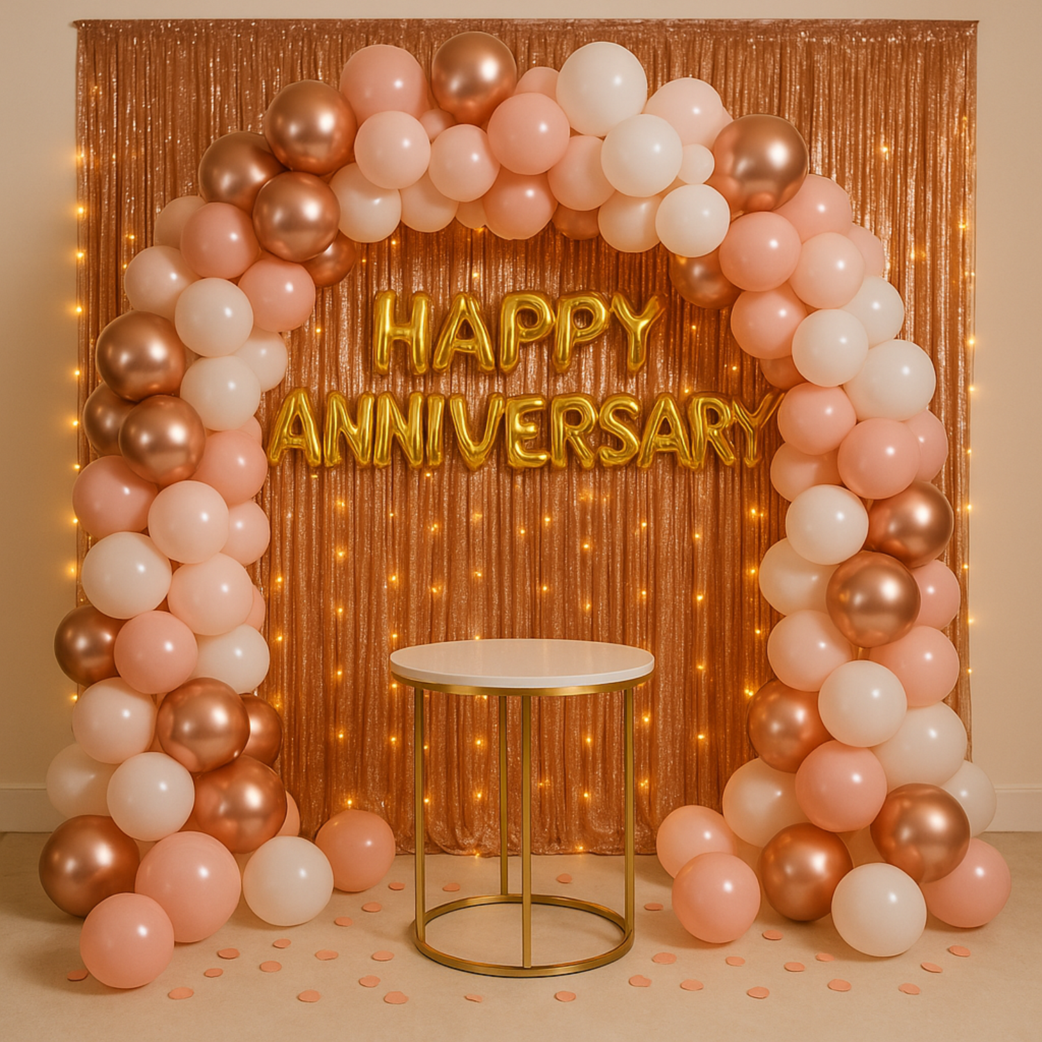 Rose Radiance Anniversary Balloon Decoration