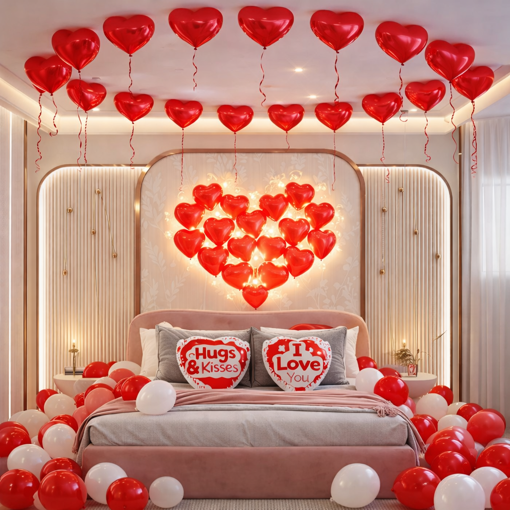 Scarlet Love Anniversary Room Decoration
